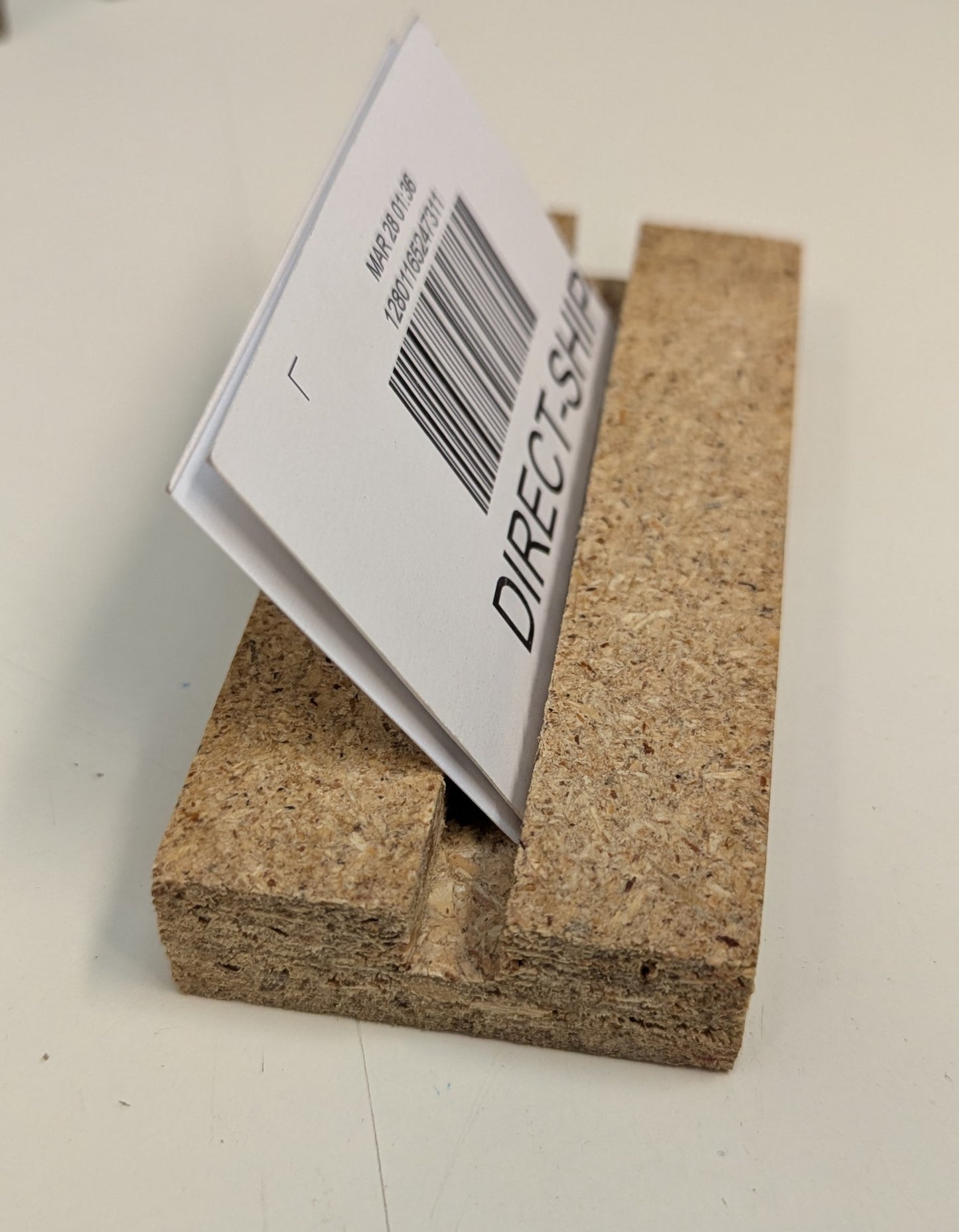 business card stand wood