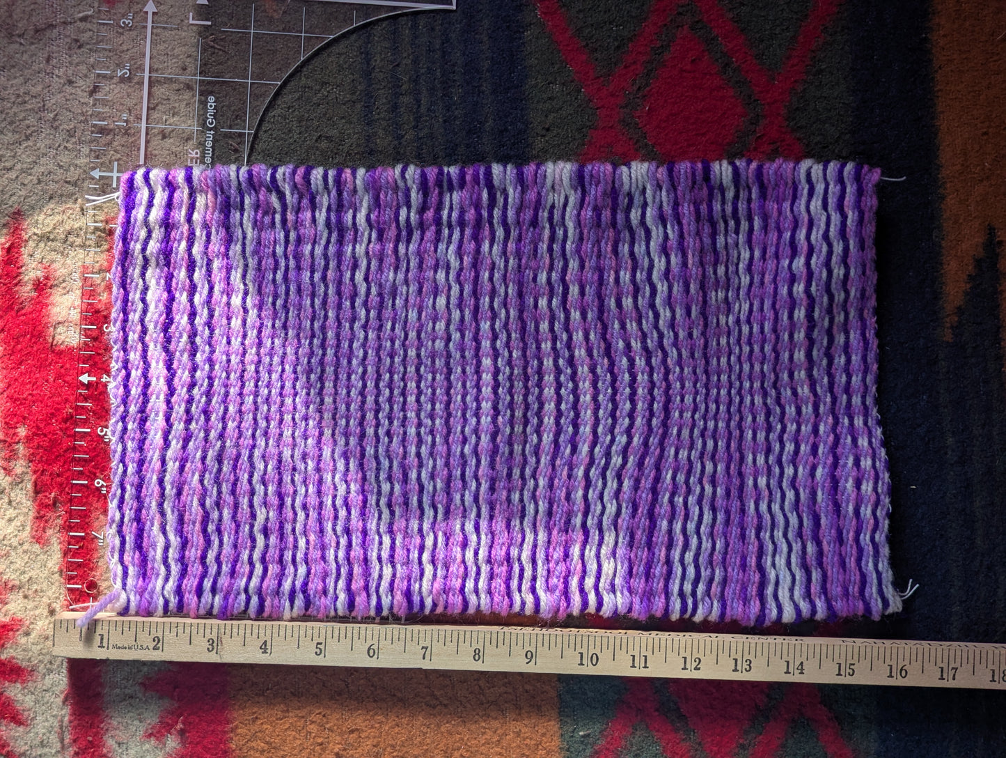 Medium Navajo rug purple to white fade