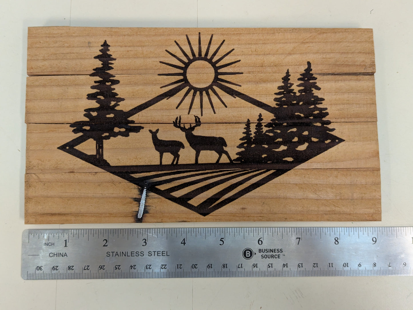 wood hot pad country theme