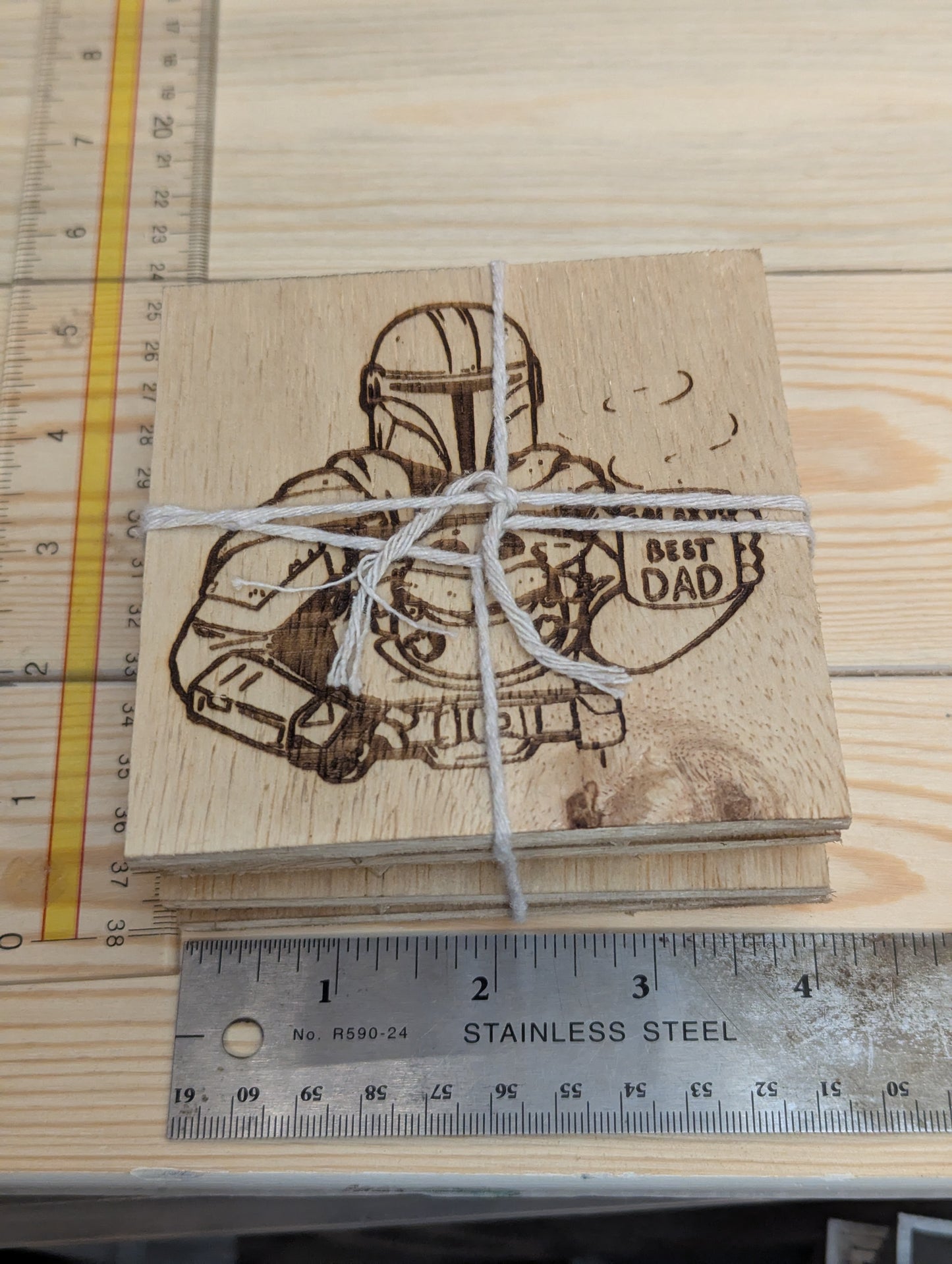 4 piece coaster mandalorian #1 dad