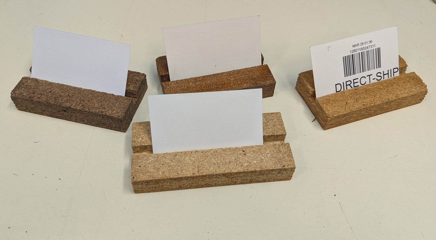 business card stand wood