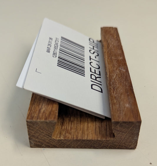 large wood business card holder