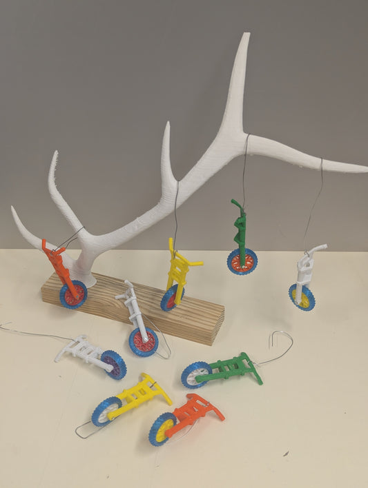 Christmas hanging ornament Front dirt bike