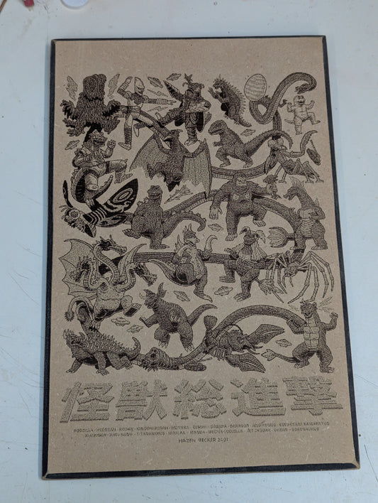 wood burn godzilla king of the monsters all characters