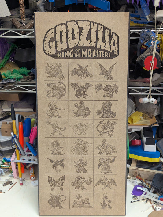 Wood burn godzilla king of the monsters