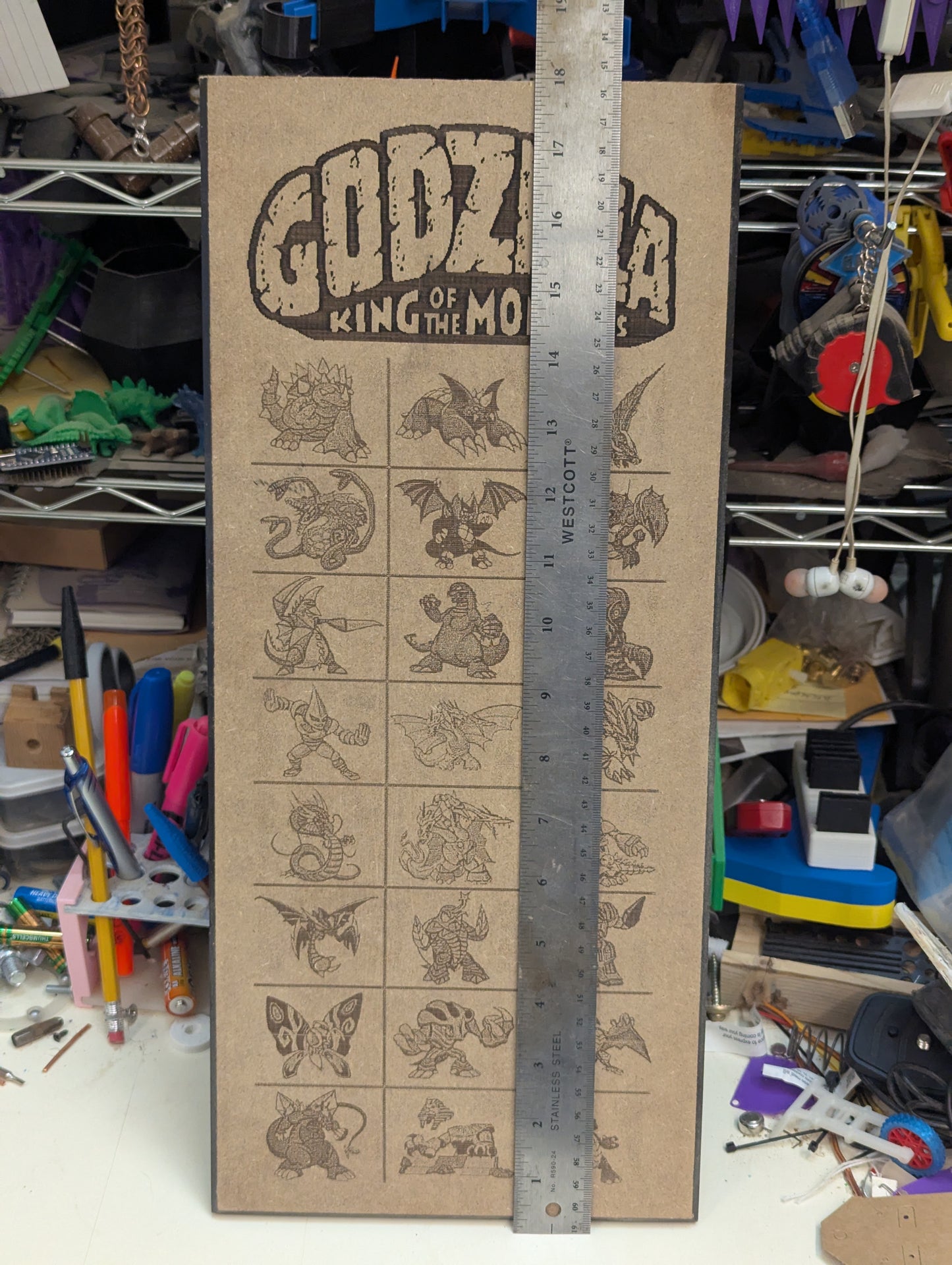 Wood burn godzilla king of the monsters