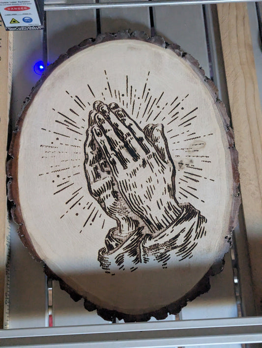 Wood burn wall decor hand praise