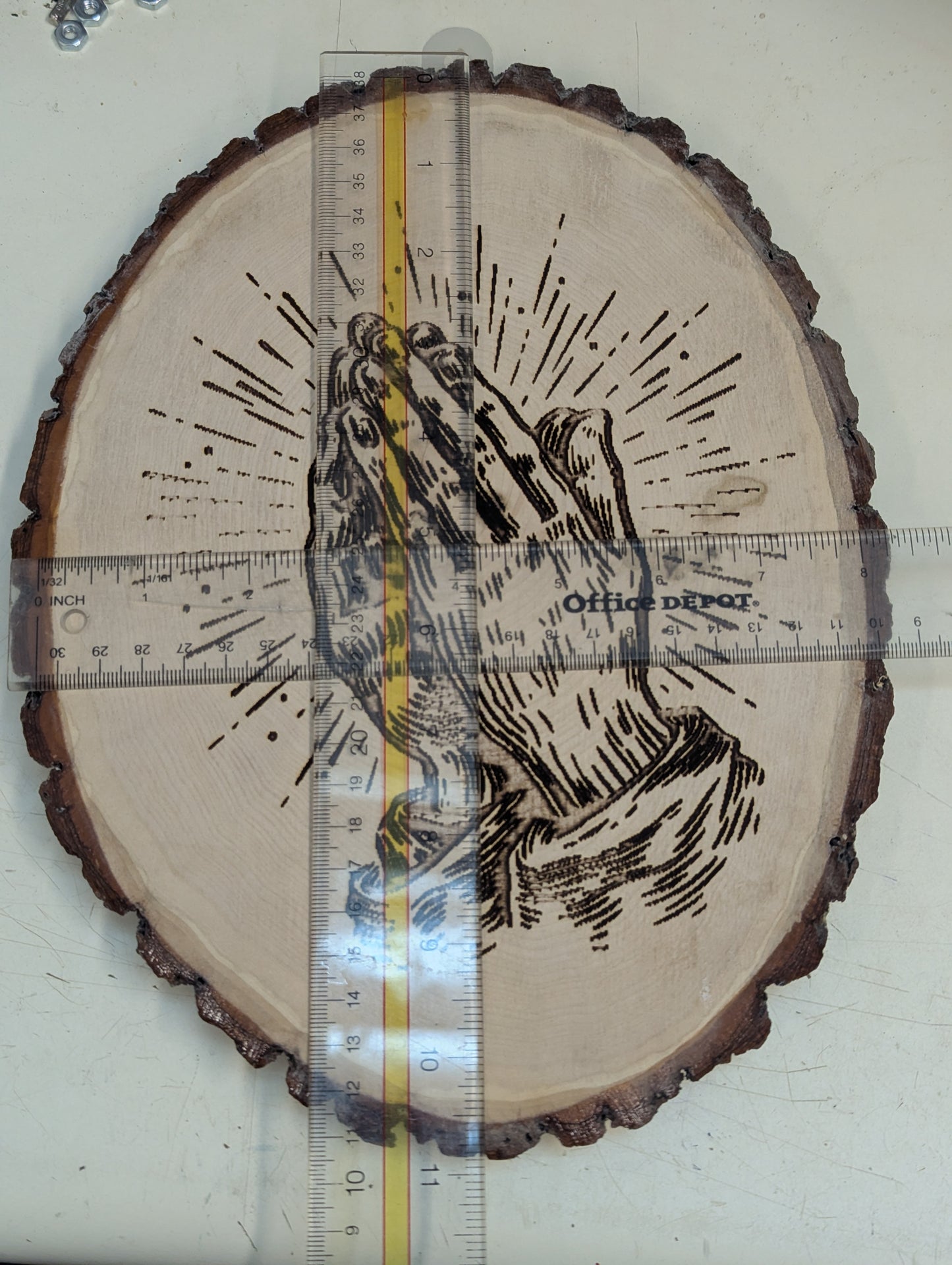 Wood burn wall decor hand praise