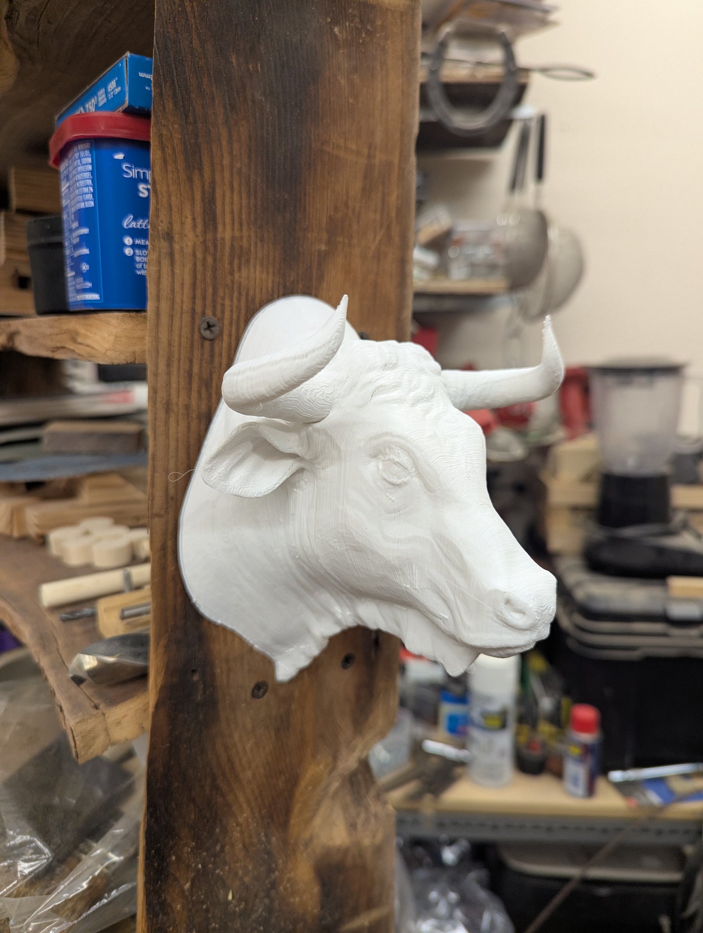 3D printed bull head wall mount