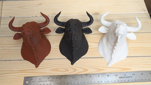 3D printed bull head wall mount