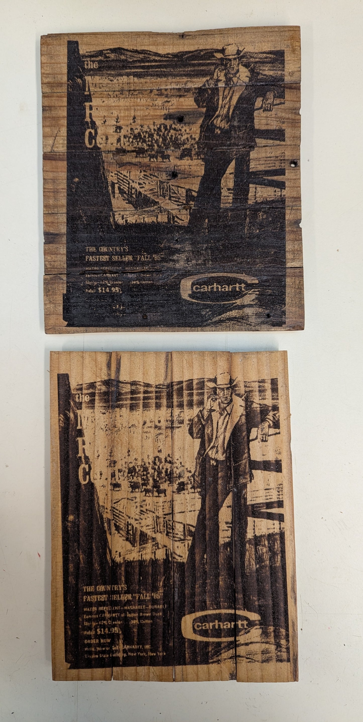 wood burn country theme hot pad