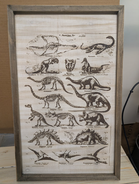 Wood burn dinosaurs