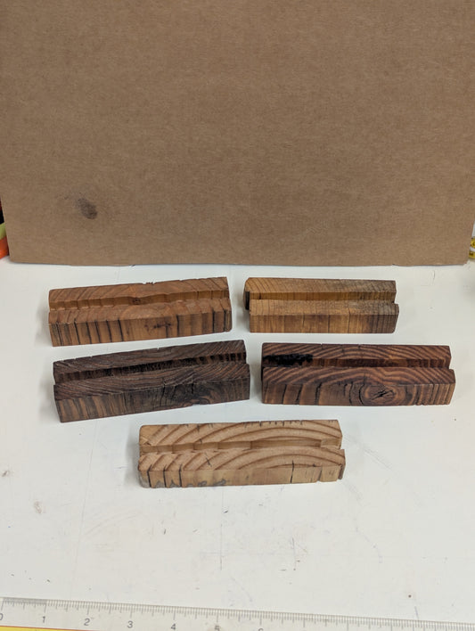 Extended wood business card holder