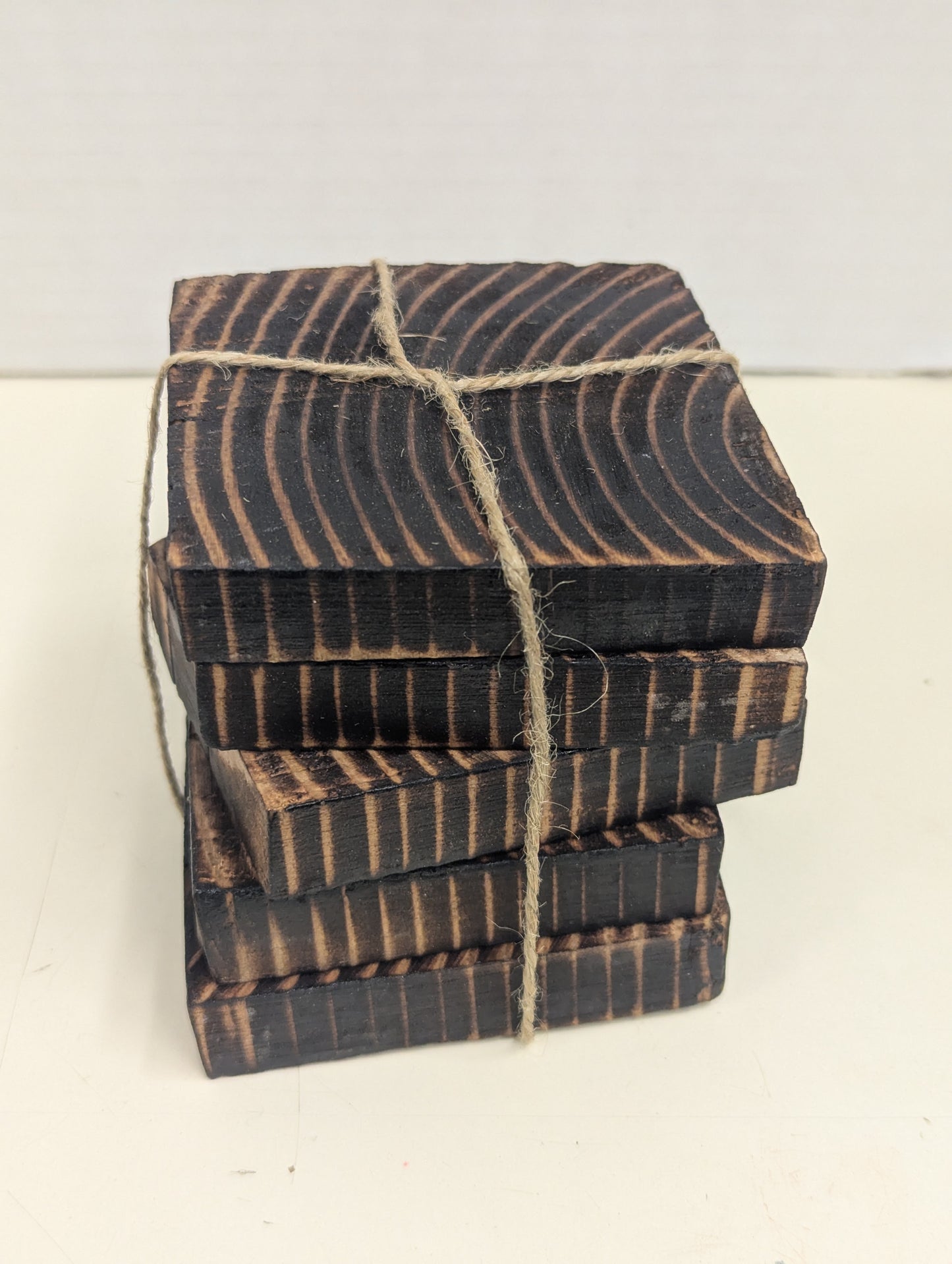 Burnt chard cup coasters