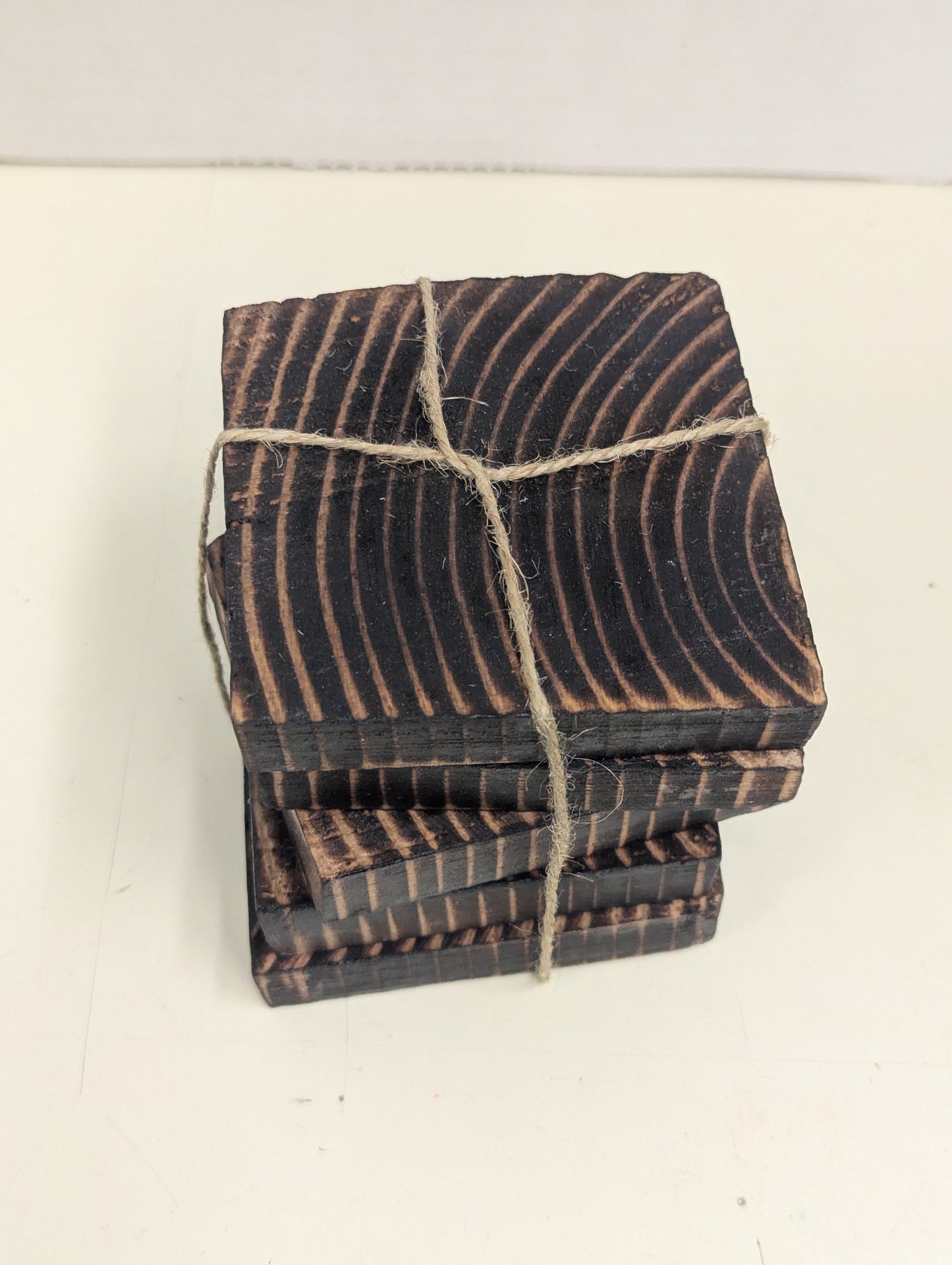 Burnt chard cup coasters