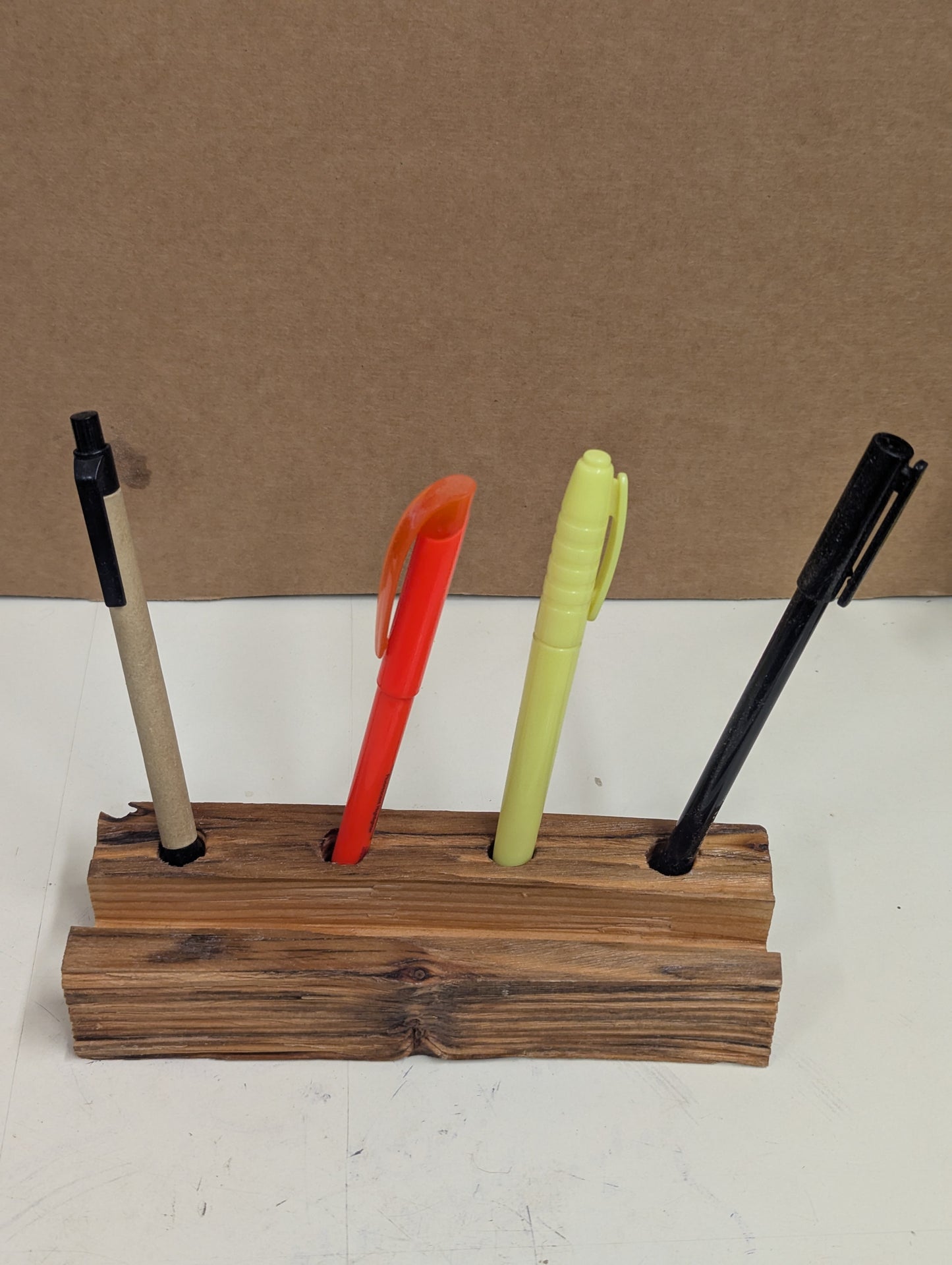 Pens and phone wood holder