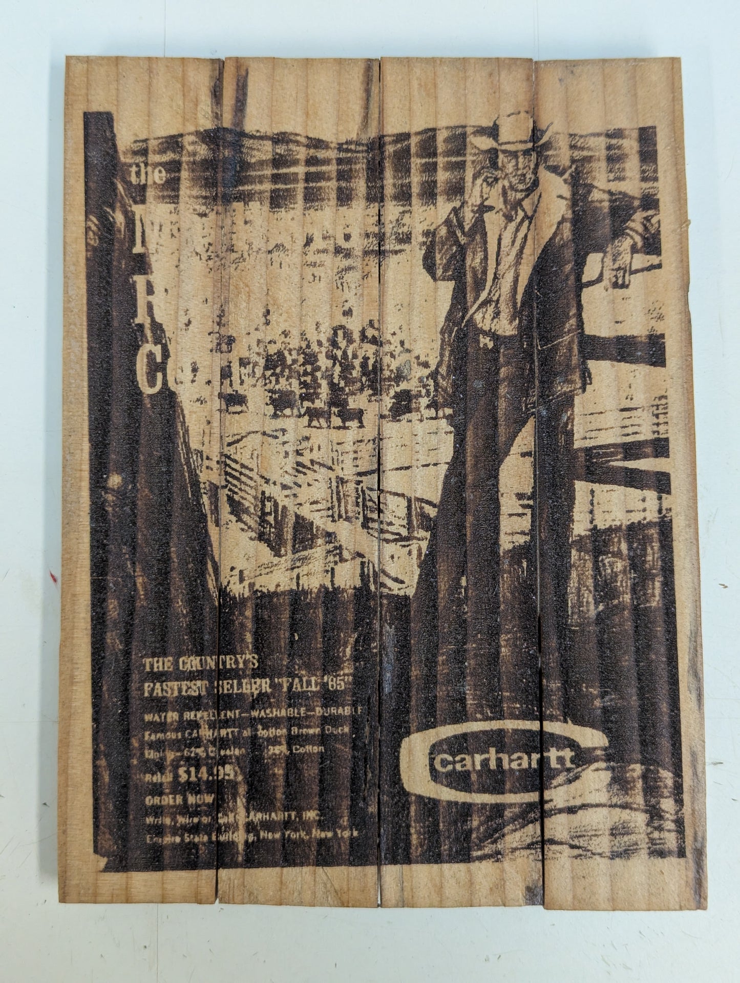 wood burn country theme hot pad